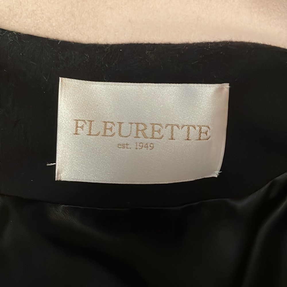 Fleurette Loro Piana Camel, Black and Tan Wool Car Coat Size 14 - Picture 11 of 12